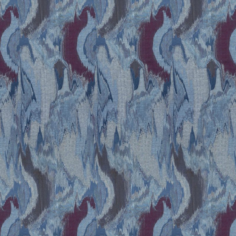 LCT-1163-003 Tela Turqueta Azul Rojo de Gaston y Daniela. Coleccion de Lorenzo Castillo. Estampado con diseño abstracto para cortinas en color azul y Rojo. Decoracion de interiores