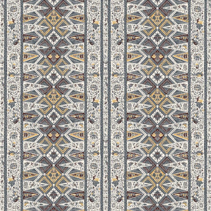LCT-1190-002 Tela Nirvana Navy de Gaston y Daniela. Coleccion de Lorenzo Castillo. Diseño etnico sofisticado para tapiceria y cortinas. Decoracion de interiores