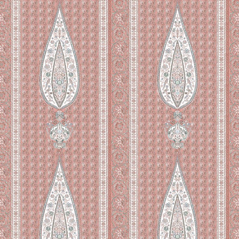 LCT-1191-006 Tela Indira Rosa de Gaston y Daniela. Coleccion de Lorenzo Castillo. Diseño etnico sofisticado para tapiceria y cortinas. Decoracion de interiores