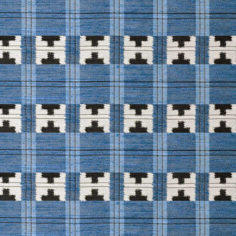 Tela Takara Azul Japón Gastón y Daniela cuadros étnico geométrico GDT-5633-002