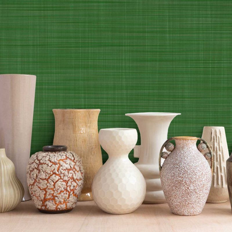 Papel pintado vinílico Mahón verde colección Volume V Lorenzo Castillo Gastón y Daniela liso textura decoración casa salón dormitorio baño cocina