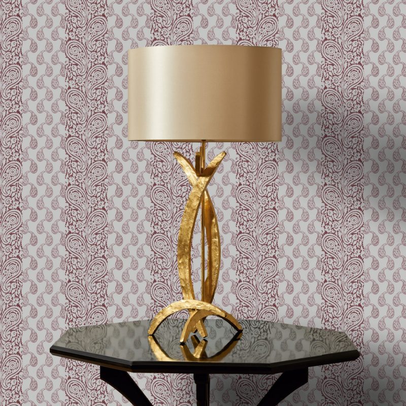 papel pintado Matueca rojo burdeos colección Volume V Lorenzo Castillo Gastón y Daniela papel tejido no tejido geométrico decoración casa salón dormitorio cocina baño