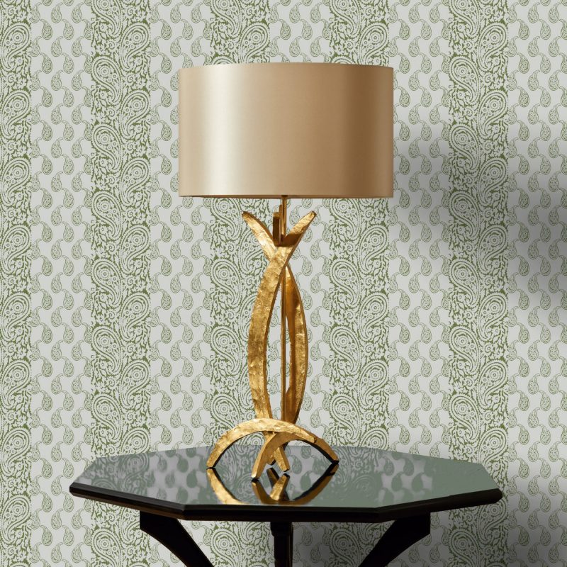 papel pintado Matueca verde colección Volume V Lorenzo Castillo Gastón y Daniela papel tejido no tejido geométrico decoración casa salón dormitorio cocina baño