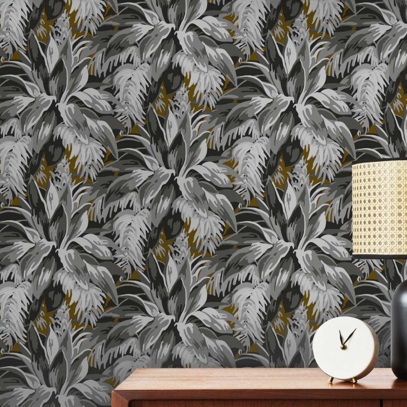 Papel pintado Panamericana ocre gastón y daniela botánico decoración salón