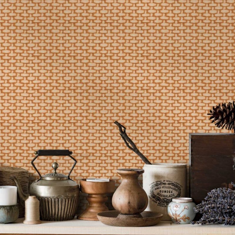 Papel pintado vinílico Pitina calabaza Lorenzo Castillo Gastón y Daniela textura decoración casa pared dormitorio salón comedor baño cocina ambiente