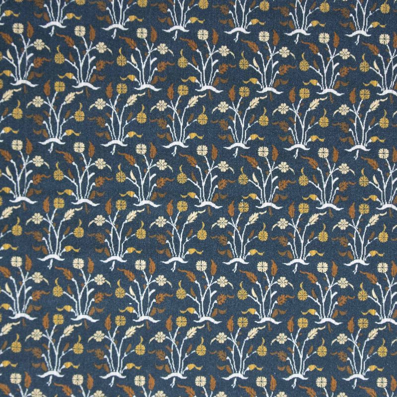 Tela qurtuba navy lorenzo castillo gastón y daniela hesperia flores terciopelo decoración tapizar