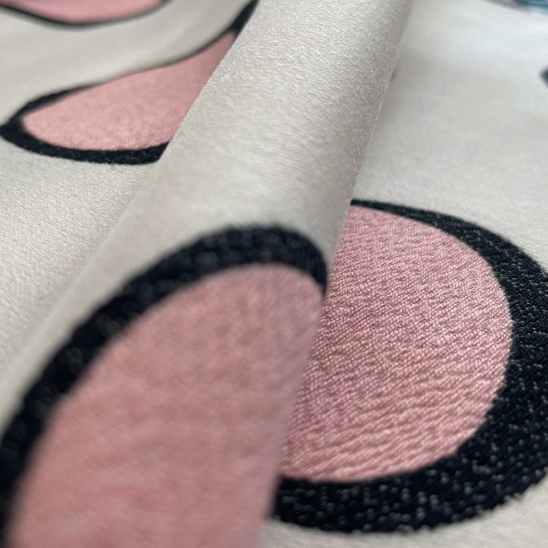 Tela Solis blanco rosa Gastón y Daniela Jacquard geométrico tapicería decoración salón detalle