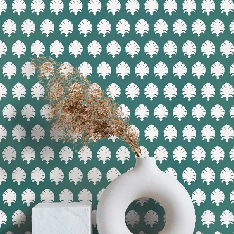 Papel pintado Stamp Verde colección Librería Gastón y Daniela vegetal naturaleza papel tejido no tejido decoración casa dormitorio salón baño cocina